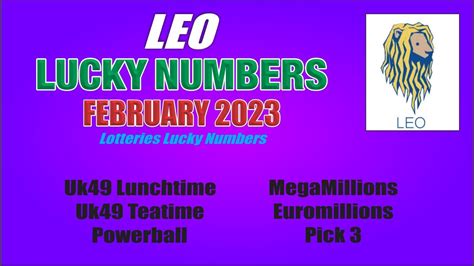Leo lottery prediction - The best Leo Lucky Numbers for 2023 are: 1, 5, 7, 9, 10 Which Numbers to Avoid Leo in 2023 and Which to Place Your Faith In? In the past, people were often told …